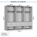 Ver imagem 3 de Guarda-roupa Modulado 3 Peças 6 Portas Jade CabeCasa MadeiraOriginals