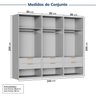 Guarda-roupa Modulado 3 Peças 6 Portas Jade CabeCasa MadeiraOriginals - 3