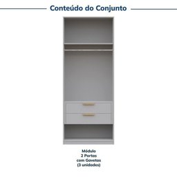 Guarda-roupa Modulado 3 Peças 6 Portas Jade CabeCasa MadeiraMadeira - 4