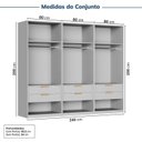 Ver imagem 3 de Guarda-Roupa Planejado 3 Peças 6 Portas Jade CabeCasa MadeiraOriginals Cinza/Urbano/Avelã