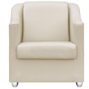 Ver imagem 5 de Poltrona Decorativa para Sala Manicure Consultório Mila Corino Bege Pés de Plástico Cromado