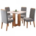 Ver imagem 2 de Mesa de Jantar 4 Lugares Sophia Diamantina Mel/blonde/veludo Cinza - Panorama Móveis