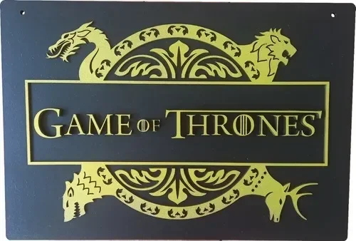 Placa Quadro Game Of Thrones GOT Mdf Camadas 29cm