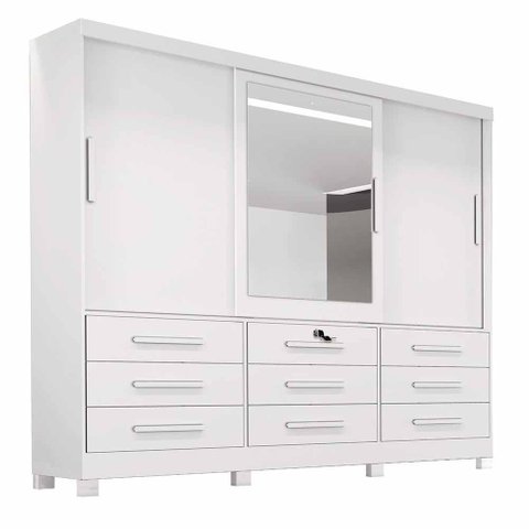 Guarda Roupa Casal 3 Portas Bianchi Turim Branco