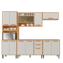 Ver imagem 3 de Cozinha Modulada 5 Peças 12 Portas 2 Gavetas Vidro Reflecta e Nicho para Forno Nápoles Itatiaia