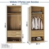 Guarda-roupa Modulado 6 Peças 12 Portas Jade CabeCasa MadeiraOriginals - 11