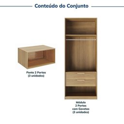 Guarda-roupa Modulado 6 Peças 12 Portas Jade CabeCasa MadeiraMadeira - 4