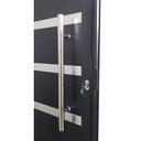 Ver imagem 3 de Porta Pivotante de Alumínio Preto com Puxador e Friso Linha Veneza:Esquerda/ 210 x 100