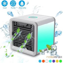 Ar Condicionado Portatil Mini Umidificador Purificador de Ar Ventilador de Mesa com Led - 6