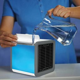 Ar Condicionado Portatil Mini Umidificador Purificador de Ar Ventilador de Mesa com Led - 4