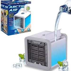 Ar Condicionado Portatil Mini Umidificador Purificador de Ar Ventilador de Mesa com Led