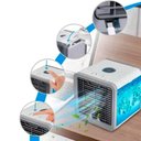 Ver imagem 5 de Ar Condicionado Portatil Mini Umidificador Purificador de Ar Ventilador de Mesa com Led