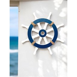 Enfeite Timão Branco e Azul 58 Cm Decoração Náutica de Parede - 1