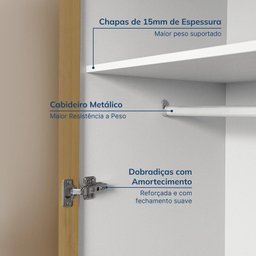 Guarda-roupa Modulado 6 Peças 12 Portas Jade CabeCasa MadeiraMadeira - 8