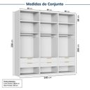 Ver imagem 3 de Guarda-Roupa Planejado 6 Peças 12 Portas Jade CabeCasa MadeiraOriginals Branco/Fosco/Avelã