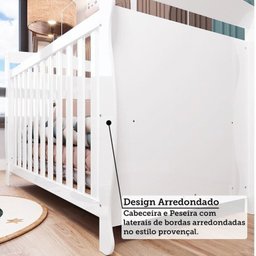 Quarto de Bebê com Berço 3 em 1 e Cômoda Janelada 100% MDF Aurora Espresso Móveis - 8