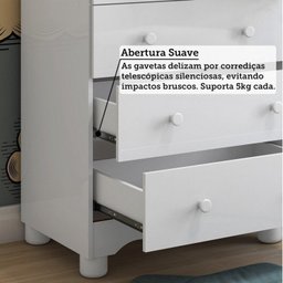 Quarto de Bebê com Berço 3 em 1 e Cômoda Janelada 100% MDF Aurora Espresso Móveis - 9