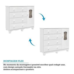 Quarto de Bebê com Berço 3 em 1 e Cômoda Janelada 100% MDF Aurora Espresso Móveis - 6