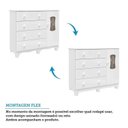 Ver imagem 7 de Quarto de Bebê com Berço 3 em 1 e Cômoda Janelada 100% MDF Aurora Espresso Móveis Branco/Brilho