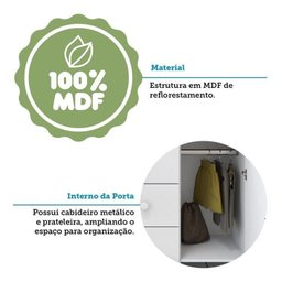 Quarto de Bebê com Berço 3 em 1 e Cômoda Janelada 100% MDF Aurora Espresso Móveis - 12