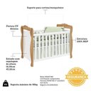 Ver imagem 5 de Quarto de Bebê Berço 3 em 1 Cômoda Janelada 1 Porta 100% MDF Aurora Espresso Móveis Branco/Amêndoa