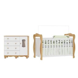 Quarto de Bebê com Cômoda Janelada e Berço Minicama 100% Mdf Aurora Espresso Móveis - 2