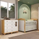 Ver imagem 2 de Quarto de Bebê com Cômoda Janelada e Berço Minicama 100% Mdf Aurora Espresso Móveis