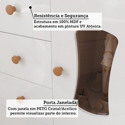 Quarto de Bebê com Cômoda Janelada e Berço Minicama 100% Mdf Aurora Espresso Móveis - 7