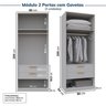 Guarda-roupa Modulado 6 Peças 12 Portas Jade CabeCasa MadeiraOriginals - 11