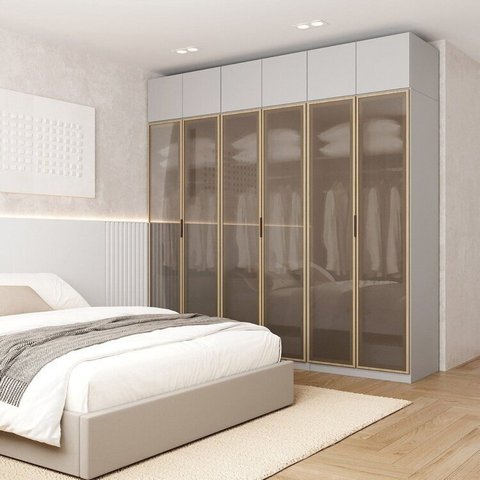 Guarda-Roupa Modulado 6 Peças 12 Portas Jade CabeCasa MadeiraOriginals Cinza/Urbano/Avelã