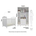 Ver imagem 4 de Quarto de Bebê com Berço 3 em 1, Guarda-Roupa 4 Portas 100% MDF Aurora Espresso Móveis Branco/Brilho