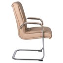 Ver imagem 6 de Kit com 10 Cadeiras Office Base Fixa em Aço Cromado e Couro Ecologico Austin Bege/Fendi