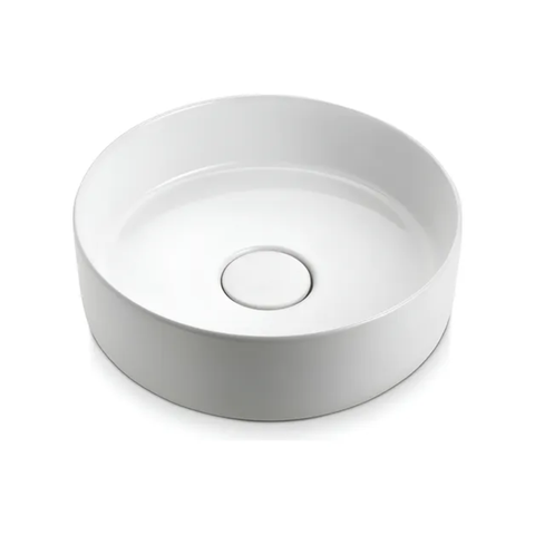 Cuba Pia Apoio Redonda Branca Brilhante Banheiro 37cm Icasa