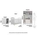 Ver imagem 4 de Quarto de Bebê Completo Berço 3 em 1, Guarda-Roupa 4 Portas e Cômoda 100% MDF Aurora Espresso Móveis Branco/Brilho