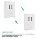 Ver imagem 7 de Quarto de Bebê Completo Berço 3 em 1, Guarda-Roupa 4 Portas e Cômoda 100% MDF Aurora Espresso Móveis Branco/Brilho
