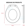 Assento Sanitário Oval Universal Comfort Cinza Claro Metasul - 2