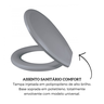 Assento Sanitário Oval Universal Comfort Cinza Claro Metasul - 3