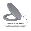 Ver imagem 3 de Assento Sanitário Oval Universal Comfort Cinza Claro Metasul