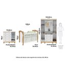Ver imagem 4 de Quarto de Bebê Completo Berço 3 em 1, Cômoda, Guarda Roupa MDF Aurora Espresso Móveis Branco/Amêndoa