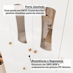 Quarto de Bebê Completo Berço 3 em 1, Guarda-roupa 4 Portas e Cômoda 100% MDF Aurora Espresso Móveis - 8