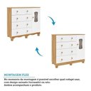 Ver mais imagens de Quarto de Bebê Completo Berço 3 em 1, Cômoda, Guarda Roupa MDF Aurora Espresso Móveis Branco/Amêndoa