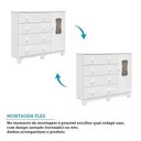 Ver imagem 6 de Quarto Infantil com Guarda-Roupa 4 Portas e Cômoda com Janelas 100% MDF Lana Espresso Móveis Branco/