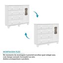 Ver imagem 6 de Quarto Infantil com Guarda-roupa 4 Portas e Cômoda com Janelas 100% Mdf Lana Espresso Móveis