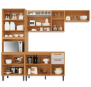 Ver imagem 5 de Cozinha Modulada 4 Peças 10 Portas 2 Gavetas e Nicho para Forno Napoles Branco/Cinamomo/Off White