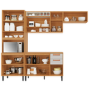 Ver imagem 5 de Cozinha Modulada 4 Peças 10 Portas 2 Gavetas e Nicho para Forno Napoles Branco/Cinamomo/Off White