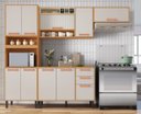 Ver imagem 1 de Cozinha Modulada 4 Peças 10 Portas 2 Gavetas e Nicho para Forno Napoles Branco/Cinamomo/Off White