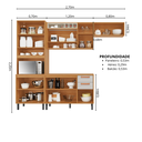 Ver imagem 4 de Cozinha Modulada 4 Peças 10 Portas 2 Gavetas e Nicho para Forno Napoles Branco/Cinamomo/Off White