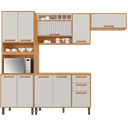 Ver imagem 3 de Cozinha Modulada 4 Peças 10 Portas 2 Gavetas e Nicho para Forno Napoles Branco/Cinamomo/Off White