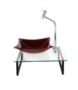 Ver imagem 1 de Kit Cuba de Vidro Quadrada 10mm Vermelho Cereja com Tampo 40cm Incolor e Suporte Preto