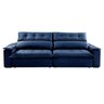 Sofá Retrátil e Reclinável Molas Ensacadas 4 Lugares Rubi Vivaro Decor Suede Azul Marinho - 4